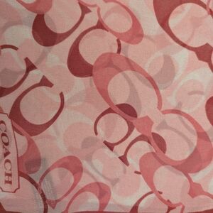 Coach Pink and Red Logo Scarf